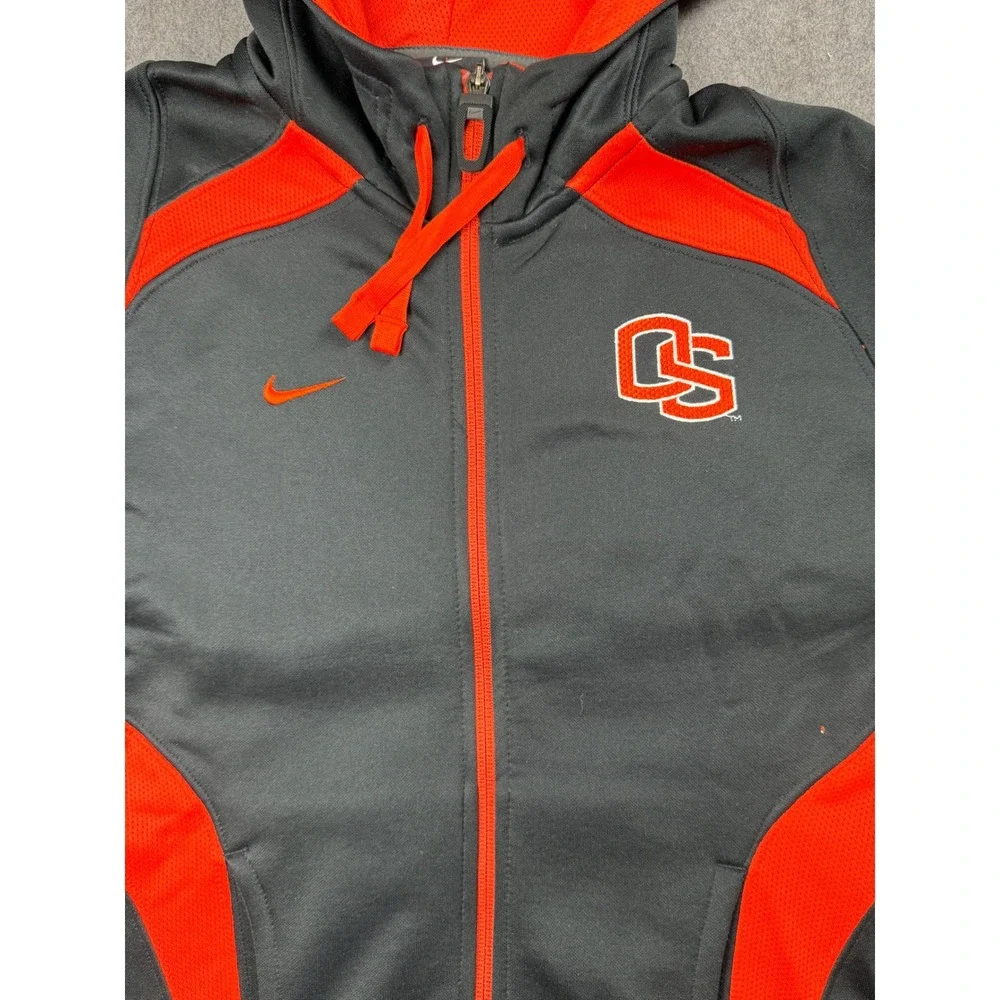 Nike Therma-FIT Oregon State Beavers Full Zip Hoodie Mens XS Black Orange OS
